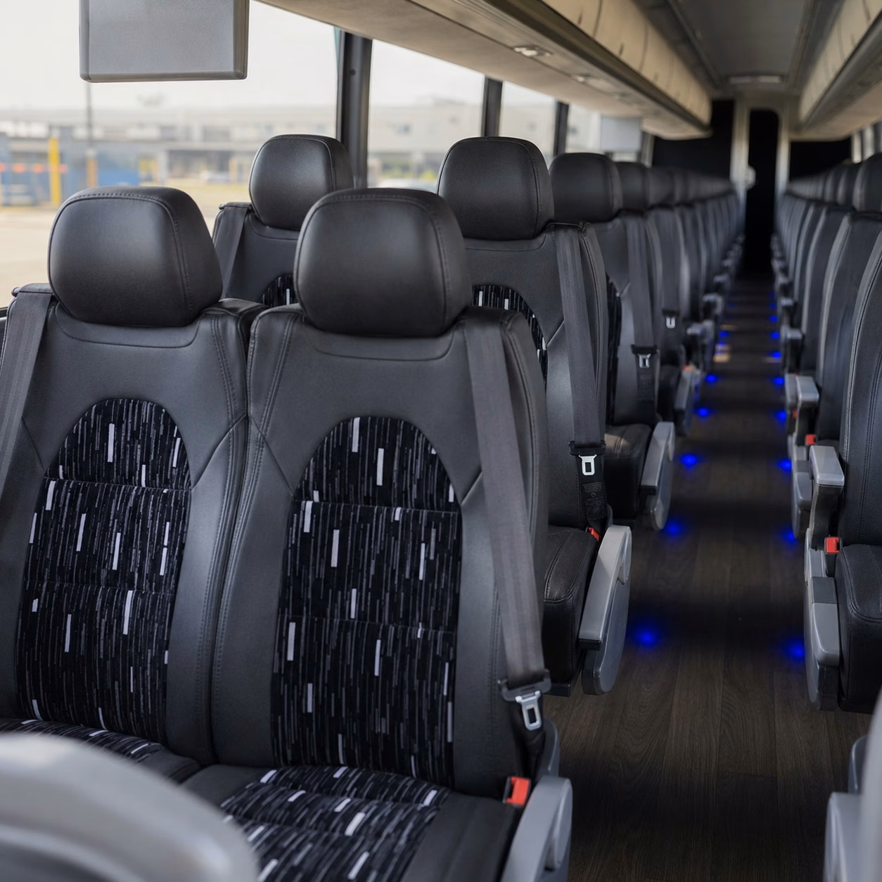 oklahoma city charter bus interior